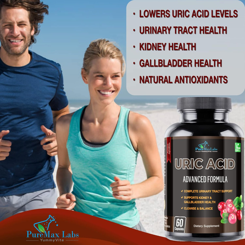 Uric Acid Advanced Formula  Kidney, Liver, Gallbladder, Urinary Tract Cleanse With Cranberry, Chanca Piedra, Tart Cherry, Milk Thistle And Bromelain 60 Capsules