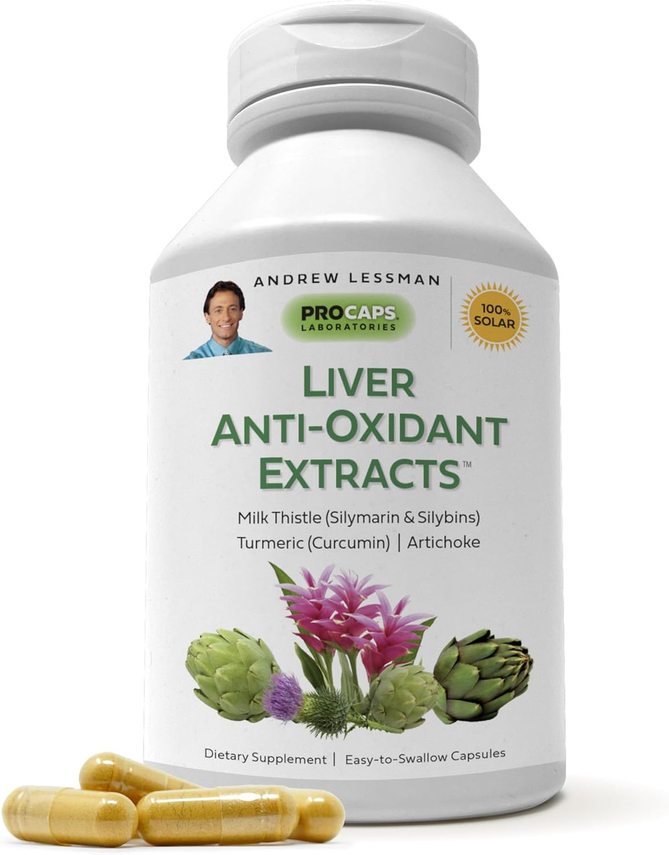 Andrew Lessman Liver Anti-Oxidant Extracts 30 Capsules  Supports The Hard-Working Tissues Of The Liver, Promotes Optimum Liver Health & Function, With Milk Thistle, Turmeric And Artichoke Extracts