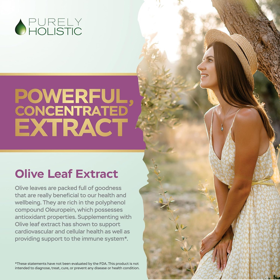 Purely Holistic Olive Leaf Extract 750Mg Non-Gmo Maximum Strength - 120 Vegan Capsules - 20% Oleuropein - 4 Month Supply - Support Supplement Purely Holistic Olive Leaf Extract 750Mg Non-Gmo Maximum Strength - 120 Vegan Capsules - 20% Oleuropein - 4 Month Supply - Support Supplement