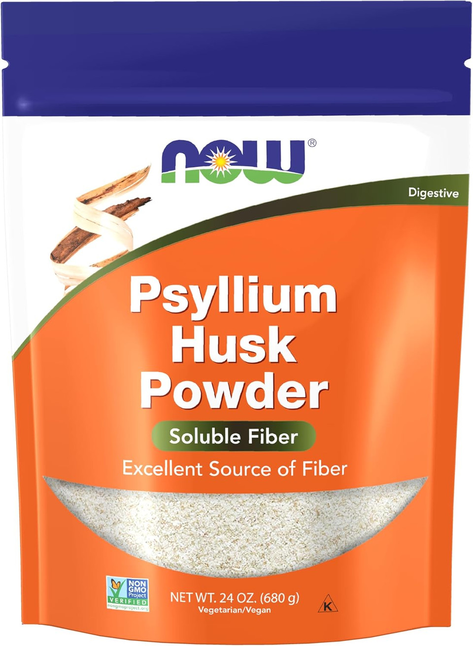 Now Foods Supplements, Psyllium Husk Powder, Non-Gmo Project Verified, Soluble Fiber, 24-Ounce
