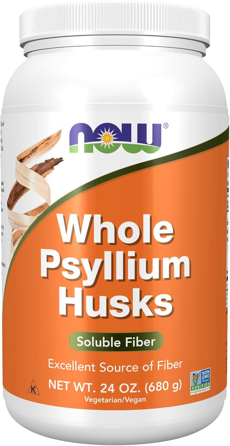 Now Foods Supplements, Whole Psyllium Husks, Non-Gmo Project Verified, Soluble Fiber, 24-Ounce