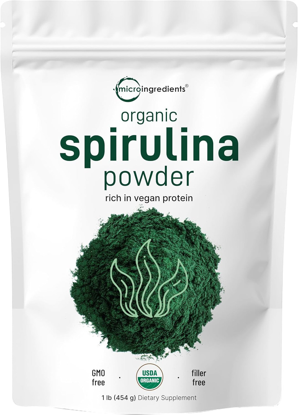 Micro Ingredients Organic Spirulina Powder 1Lb & Organic Barley Grass Powder 16Oz Bundle 2 Pack | Raw Superfoods | Rich In Vegan Protein, Fibers, Minerals, & Vitamins