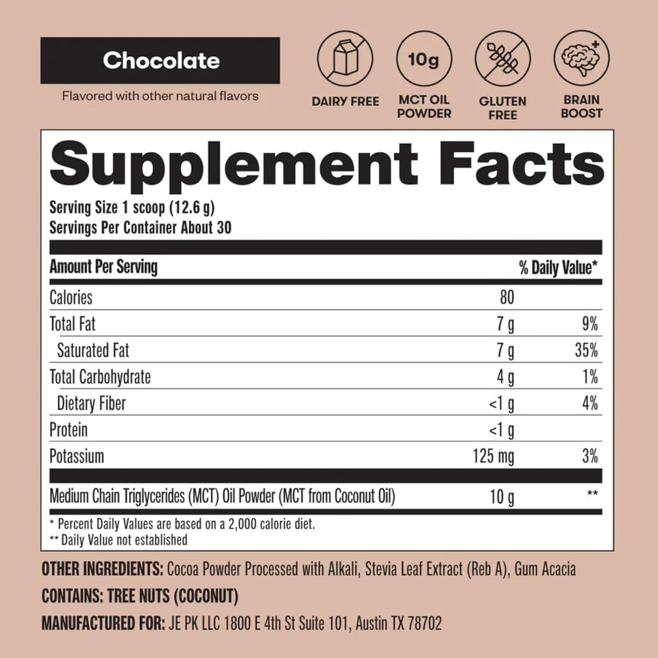 Perfect Keto 7G Mct Oil Powder, Medium Chain Triglycerides Supplement, Non Dairy Coffee Creamer For Keto Diet, Ketogenic Mct Oil Mix For Coffee, Smoothie, Protein Shakes And Tea, Vanilla, 30 Servings