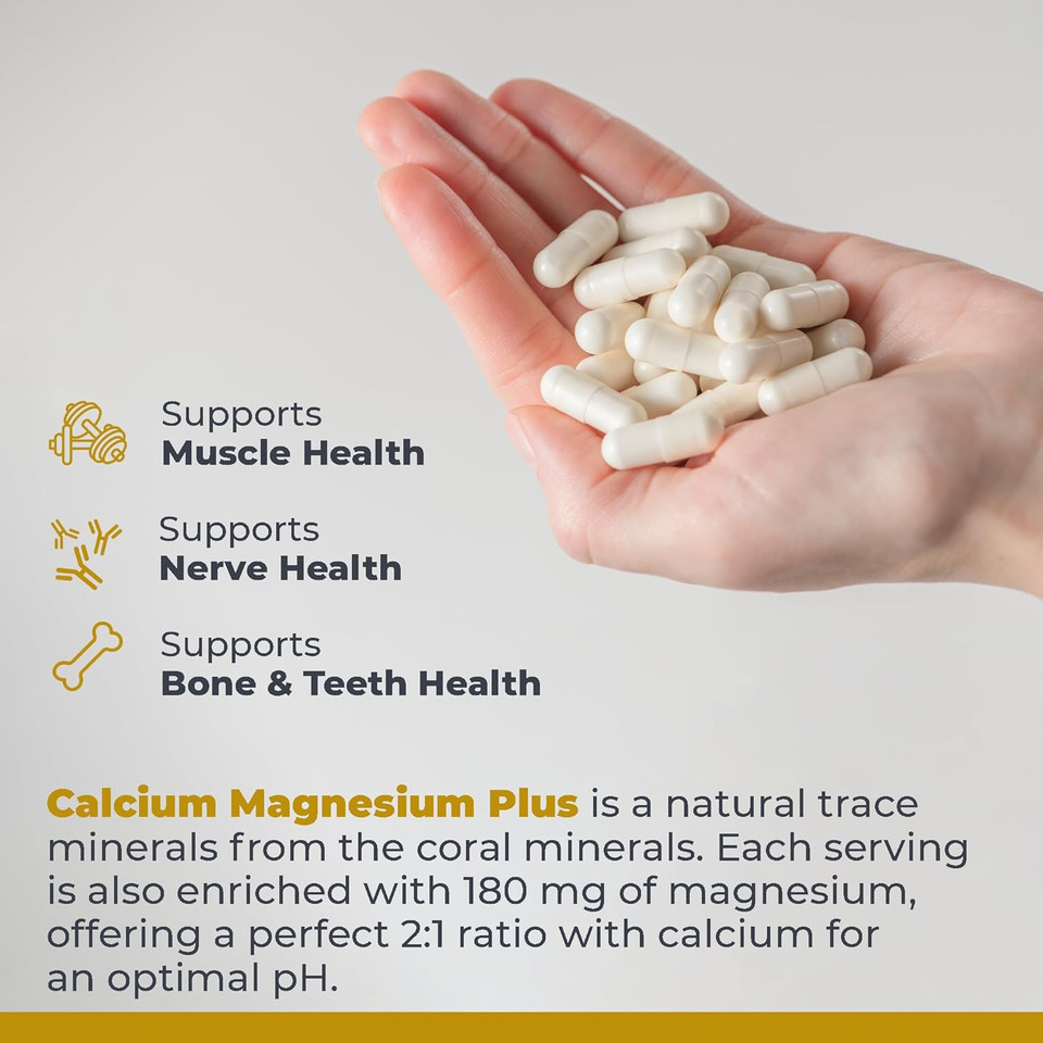 Premier Research Labs Calcium Magnesium Plus - Calcium Magnesium Supplement, Calcium Supplement For Bone Health, With Mushroom Complex - Reishi & Lions Mane - 90 Vegetarian Capsules