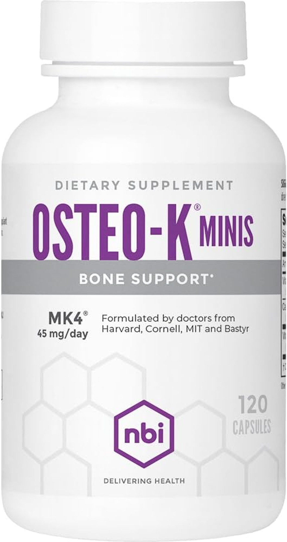 Nbi Osteo-K Bone Support - Mini | Vitamin D & K Complex With Calcium Citrate Supplement | 45Mg Vitamin K2 (Mk4) For Strong Bone Health & Function | 120Ct Veggie Capsules Nbi Osteo-K Bone Support - Mini | Vitamin D & K Complex With Calcium Citrate Supplement | 45Mg Vitamin K2 (Mk4) For Strong Bone Health & Function | 120Ct Veggie Capsules