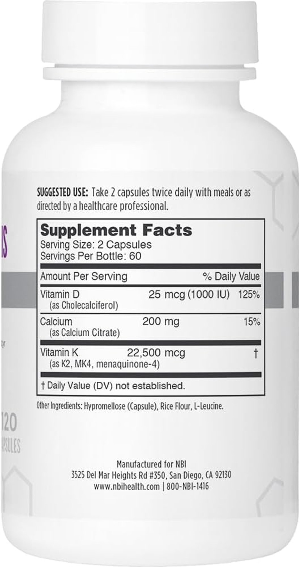 Nbi Osteo-K Bone Support - Mini | Vitamin D & K Complex With Calcium Citrate Supplement | 45Mg Vitamin K2 (Mk4) For Strong Bone Health & Function | 120Ct Veggie Capsules Nbi Osteo-K Bone Support - Mini | Vitamin D & K Complex With Calcium Citrate Supplement | 45Mg Vitamin K2 (Mk4) For Strong Bone Health & Function | 120Ct Veggie Capsules
