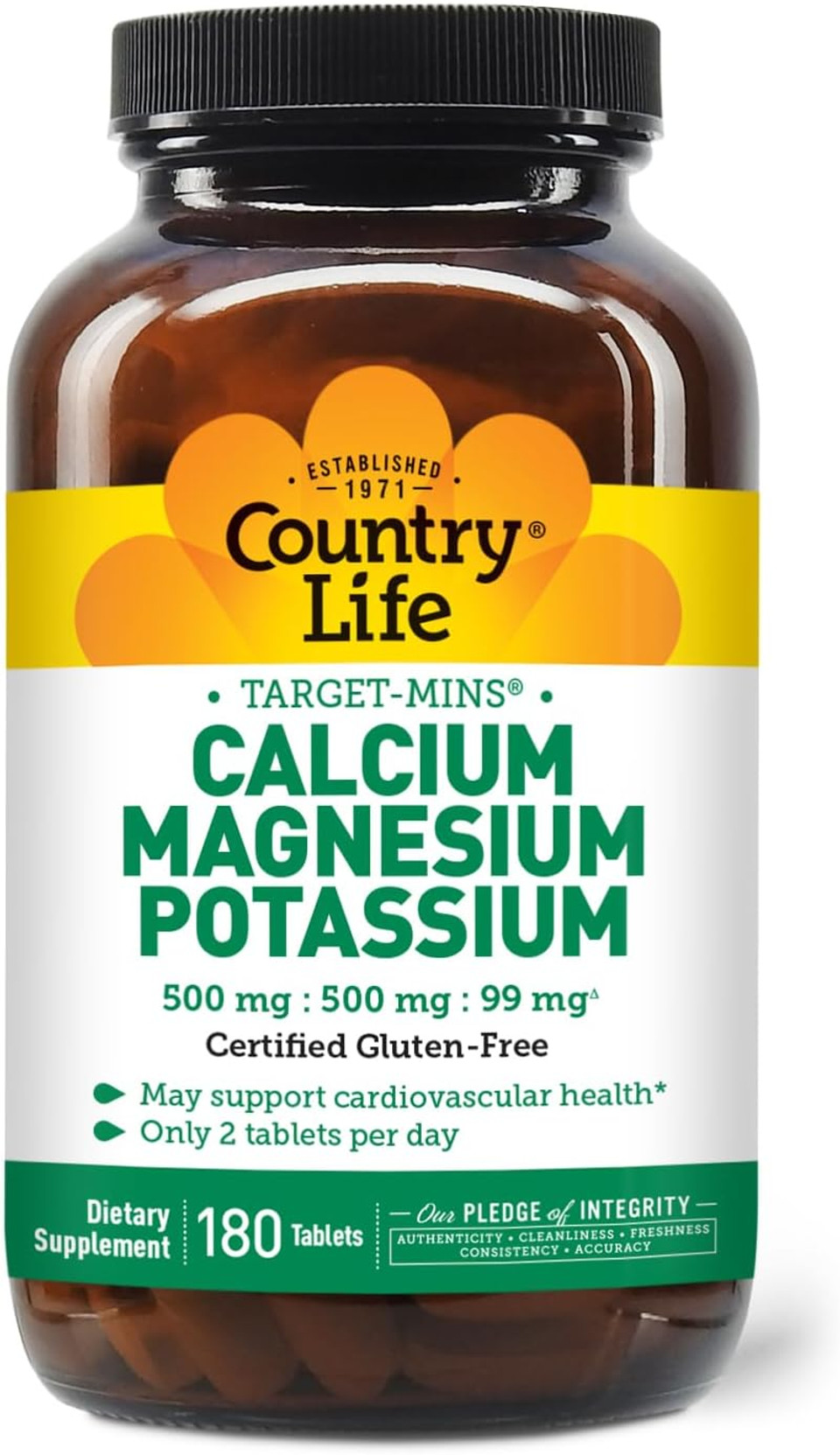 Country Life Target-Mins - Cardiovascular Health Support With Magnesium, Potassium & Calcium, Free-Form Amino Acids, Zinc-Free Electrolyte Supplement Country Life Target-Mins - Cardiovascular Health Support With Magnesium, Potassium & Calcium, Free-Form Amino Acids, Zinc-Free Electrolyte Supplement