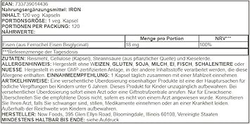 Nowfoods Iron 18 Mg Essential Mineral 120 Veg Capsules