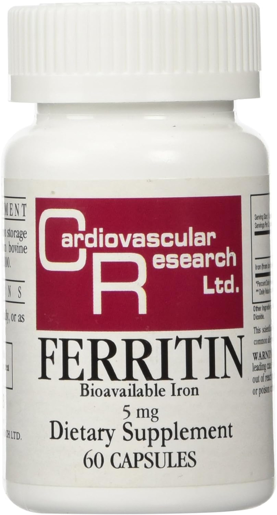 Cardiovascular Research Ferritin Maximum Absorption Iron Supplement 1-Pack, 01-Cream,60 Capsules Cardiovascular Research Ferritin Maximum Absorption Iron Supplement 1-Pack, 01-Cream,60 Capsules