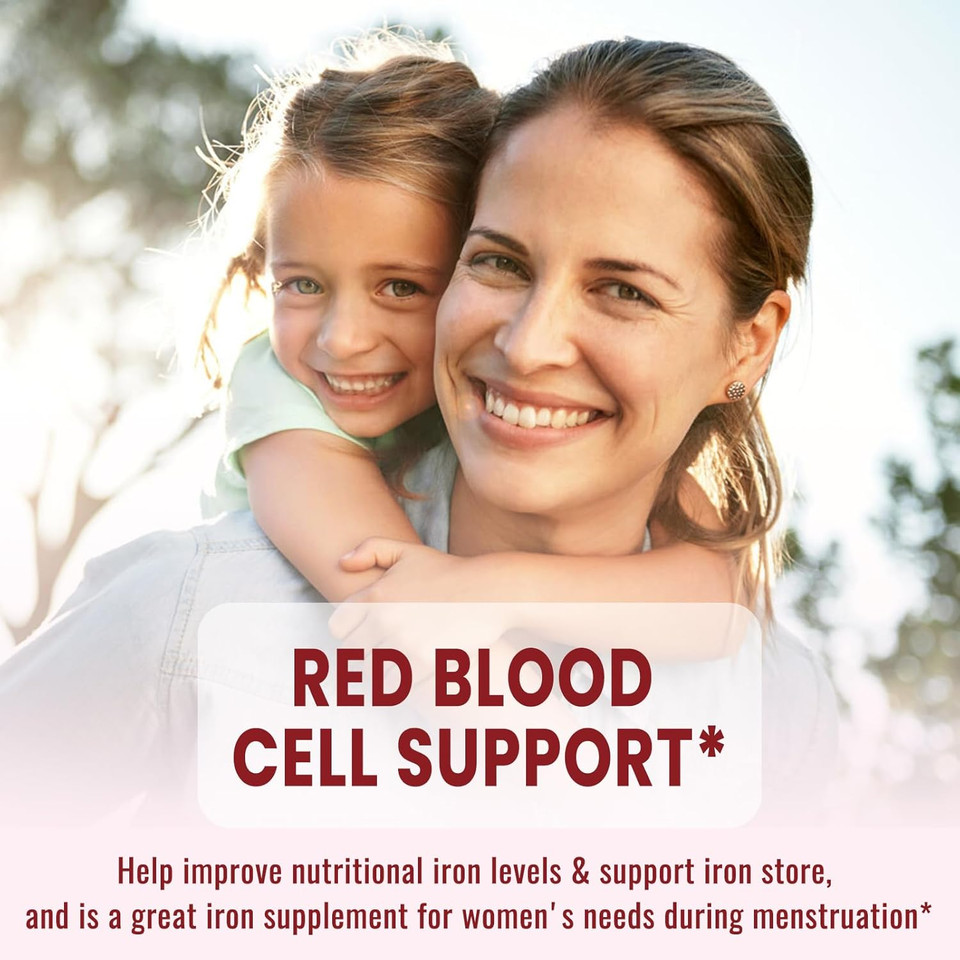 Liquid Iron Supplement For Women & Men Iron Drops Iron Supplements For Anemia With Folate, Vitamin C, B12 For Red Blood Cell Support-Strawberry, 2 Fl Oz