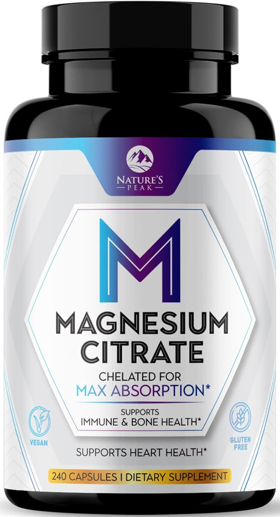 Magnesium Citrate Extra Strength 1000 Mg - High Absorption Magnesium Supplement For Muscle, Bone, Nerve & Heart Health Support, Magnesio Vitamin Pills, Non-Gmo, Nature'S Premium Formula - 240 Capsules