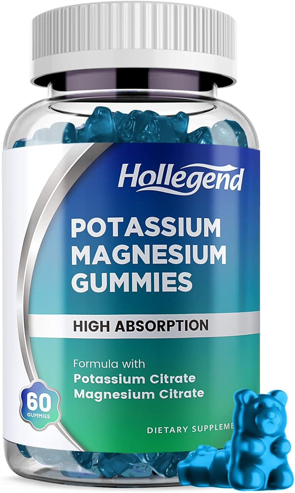 Potassium Magnesium Gummies, High Absorption Potassium Citrate 99Mg Magnesium Citrate 180Mg, Chewable Gummy Supplements For Leg Cramps & Muscle, 60 Count