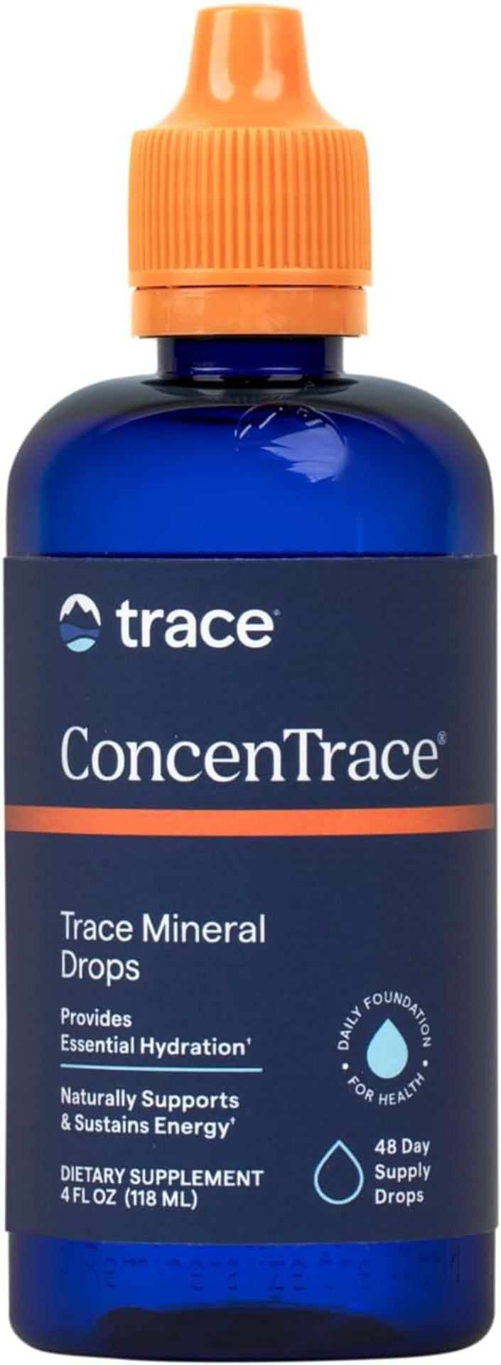 Trace Minerals Concentrace Trace Mineral Drops - Liquid Supplement For Bone & Joint Support - Aids Hydration & Electrolyte Restoration - Unflavored-Original, 4 Fl Oz (48 Servings)