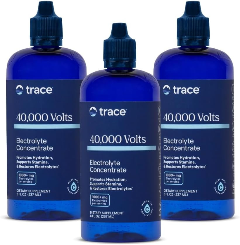 Trace Minerals 40,000 Volts - Concentrate Supplement Drops For Electrolyte Support - Support Muscle Health & Vitality - Workout Drink To Aid Hydration - 8 Fl Oz (48 Servings)