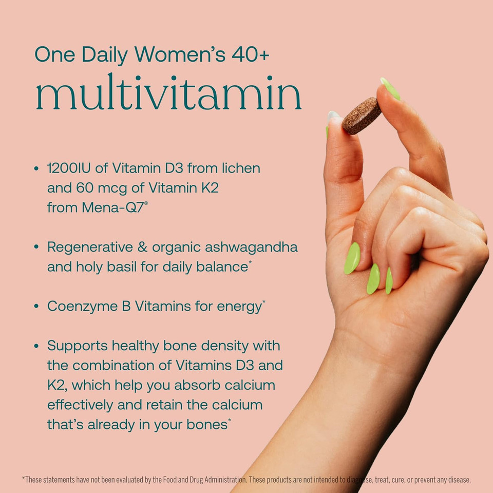 True Grace One Daily WomenâS Multivitamin 40+ Fermented Minerals, Organic Adaptogens & Mushrooms Energy, Immune, Bone, Heart Support - Iron Free, Non-Gmo, Gluten Free, Soy Free - 30 Vegan Tablets