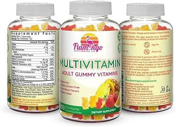 Multivitamin Gummies | Vegan Friendly, Kosher Halal No Gluten Or Gelatin, No Gmo| For Men, Women & Kids| 3 Natural Flavors | Vitamins C, B3, B12, Biotin, Zinc & More| 100 Gummies