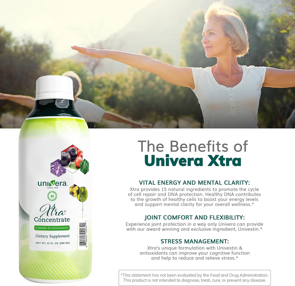 Xtra Concentrate, Vitamin B Complex, Vital Energy, 15 All-Natural Ingredients, Manage Stress, Improve Joint Health, Enhanced Antioxidant Protection, Liquid, 30-Day Supply, 33Oz Bottle