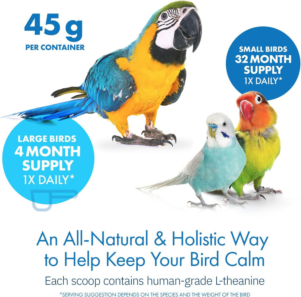 Avian Calmâ Dietary Supplement For Parrots, All-Natural Calming Supplement (120 Servings)