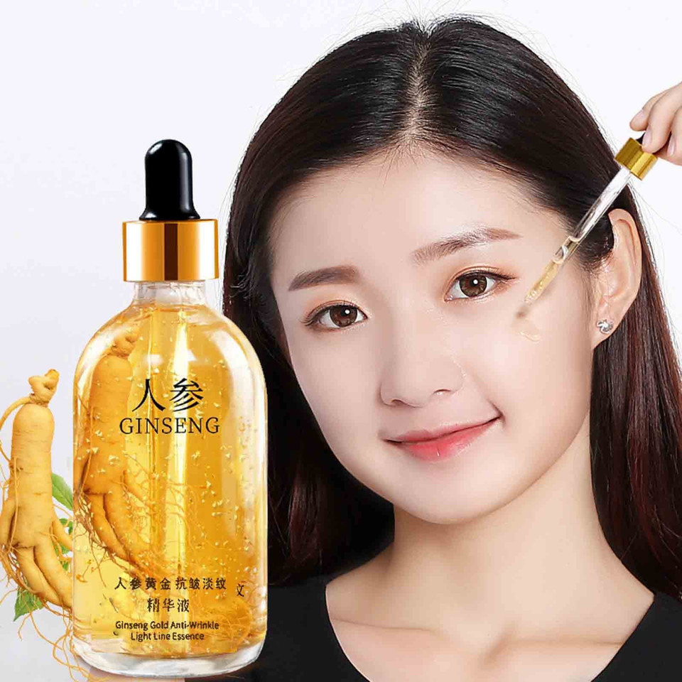 Velocius Enterprise Ginseng Biaoquan Anti-Wrinkle Essence, Gold Polypeptide Formula Face Serum, Hydrating and Firming, 30ml