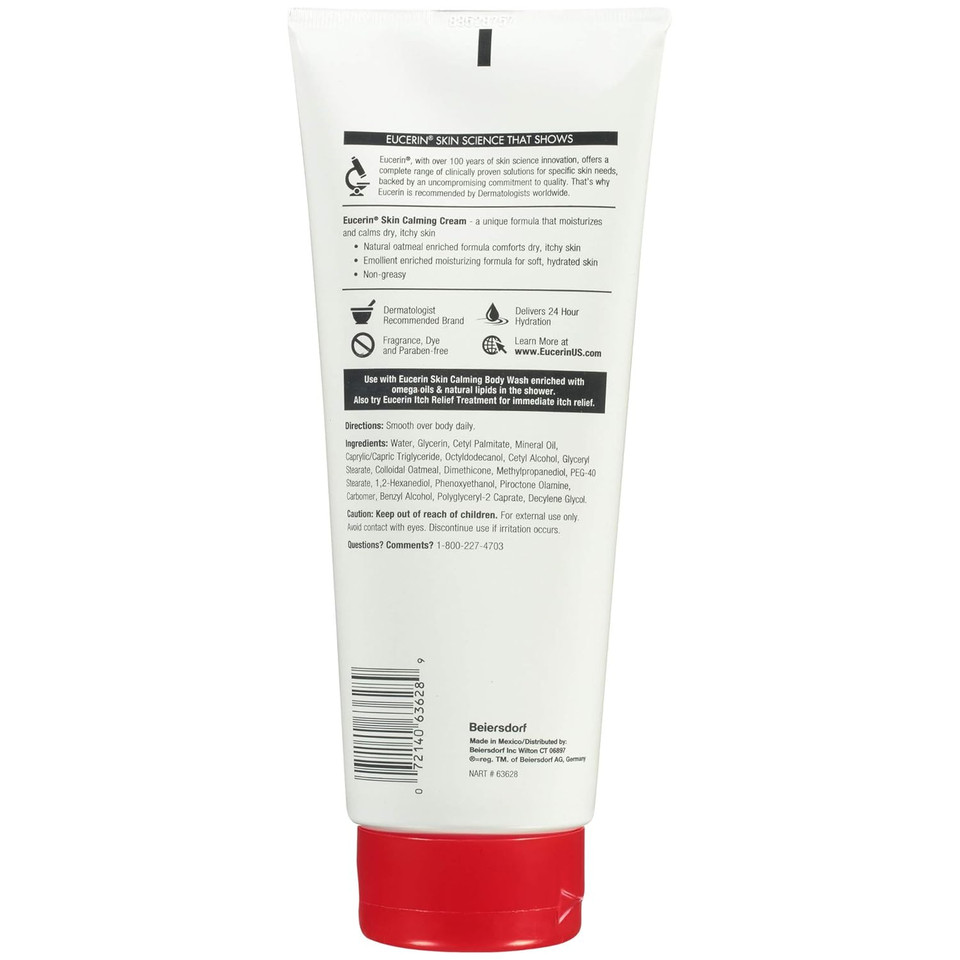 Eucerin Skin Calming Cream - Full Body Lotion For Dry, Itchy Skin, Natural Colloidal Oatmeal Enriched - 14 Oz. Tube