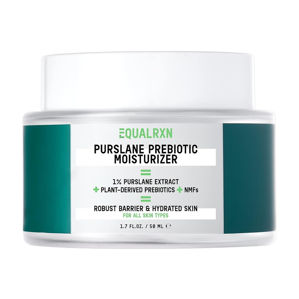 A jar of EqualRXN Purslane Prebiotic Moisturizer, a hydrating gel-cream formulated with ceramides, urea, and NMFs to nourish, soothe, and strengthen the skin barrier, ideal for dry and sensitive skin.







A jar of EqualRXN Purslane Prebiotic Moisturizer, a hydrating gel-cream formulated with ceramides, urea, and NMFs to nourish, soothe, and strengthen the skin barrier, ideal for dry and sensitive skin.