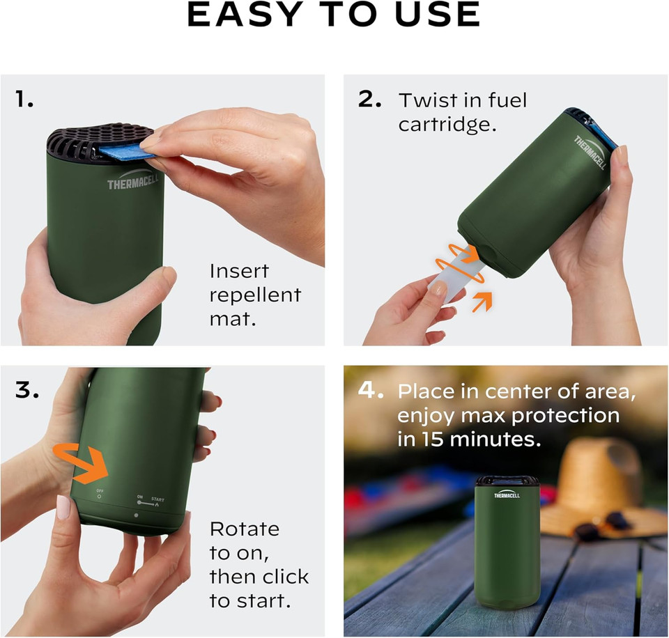Thermacell Mosquito Repeller Patio Shield; Includes 12-Hour Refill; 15 Foot Zone of Protection; Highly Effective Mosquito Repellent for Patio; Deet Free Bug Spray Alternative; Scent Free Thermacell Mosquito Repeller Patio Shield; Includes 12-Hour Refill; 15 Foot Zone of Protection; Highly Effective Mosquito Repellent for Patio; Deet Free Bug Spray Alternative; Scent Free