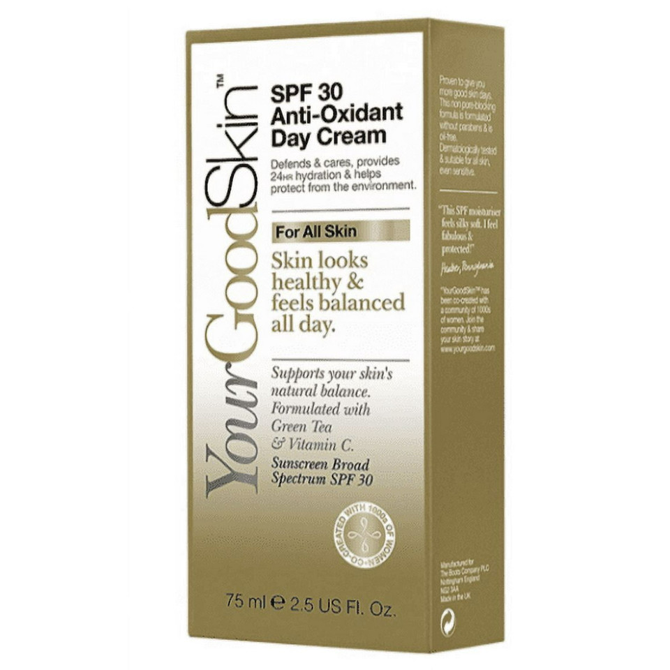 YourGoodSkin SPF30 Anti-Oxidant Day Cream – hydrates, protects, and defends skin with SPF30 and antioxidants for a healthy, radiant glow.