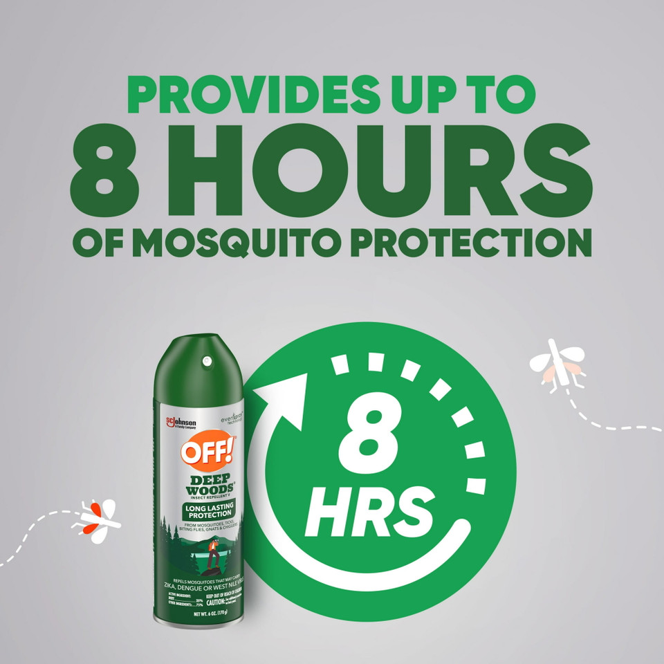 OFF! Deep Woods Mosquito Repellent V, up to 8 Hours of Protection from Mosquitoes, 6 oz