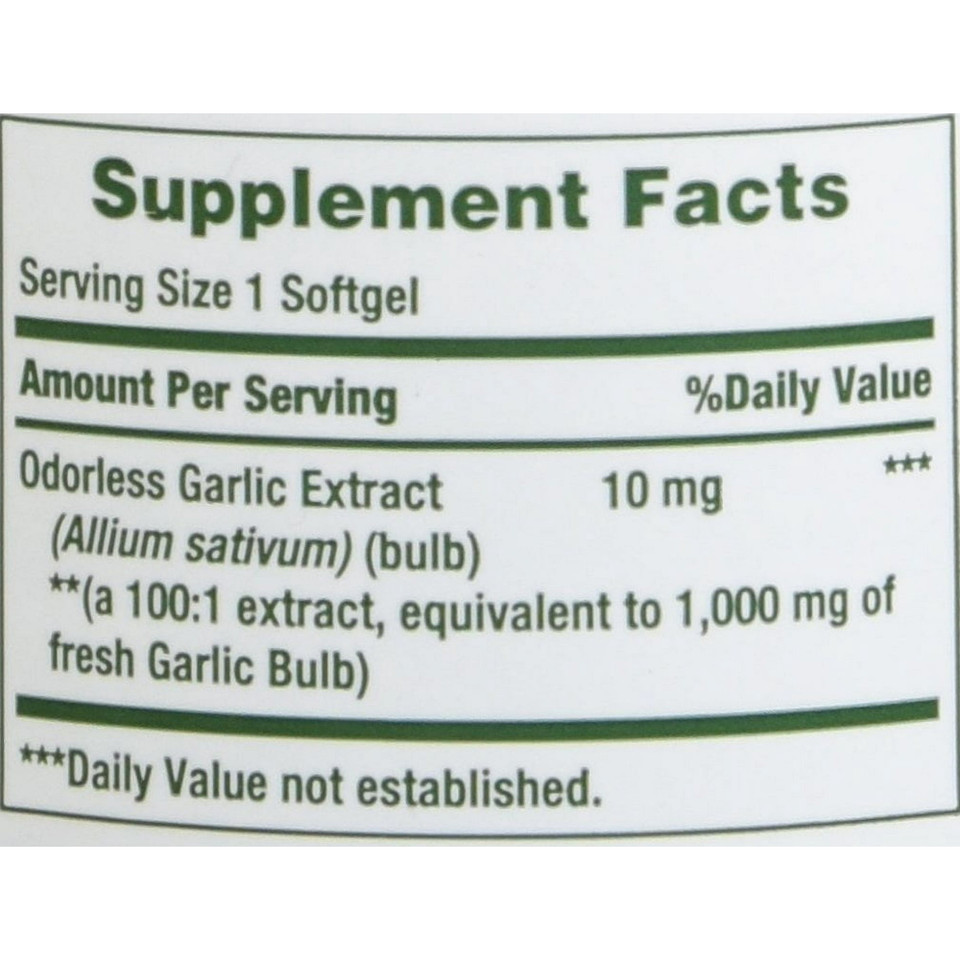 Nature's Bounty Garlic 1000 mg Softgels, 100 ea