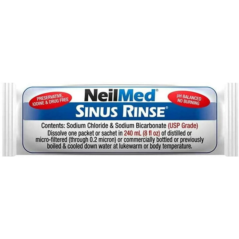NeilMed Sinus Rinse Packets, Natural Relief for Nasal Irrigators, 50 Count, 10 mg