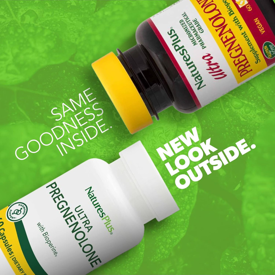 Natures Plus Ultra Pregnenolone - 50 Mg, 60 Vegetarian Capsules - Immune Support Supplement With Bioperine, Energy Booster, Memory Enhancer - Gluten-Free - 60 Servings