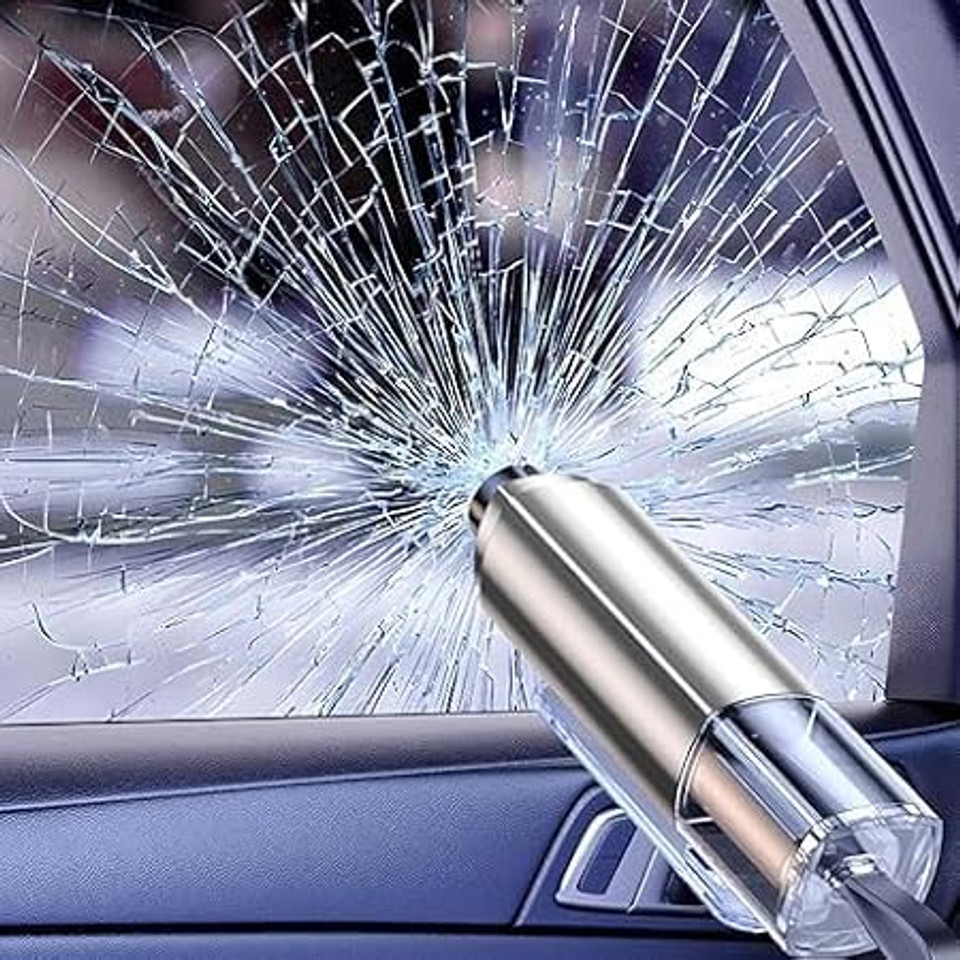 VALUEVIBES Mini Car Safety Hammer, Emergency Rescue Tool, One Second Window Breaking, Spring Type Glass Breaker, and Seatbelt Cutter, Escape Kit for Accident VALUEVIBES Mini Car Safety Hammer, Emergency Rescue Tool, One Second Window Breaking, Spring Type Glass Breaker, and Seatbelt Cutter, Escape Kit for Accident