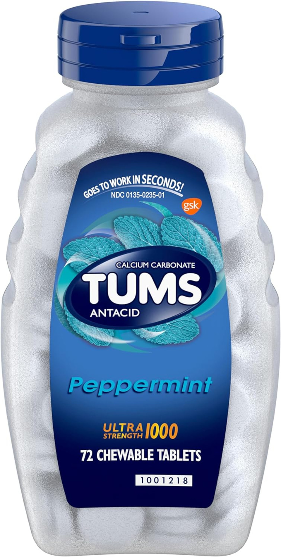 "TUMS Ultra Strength Peppermint Antacid Tablets – 72 Count"