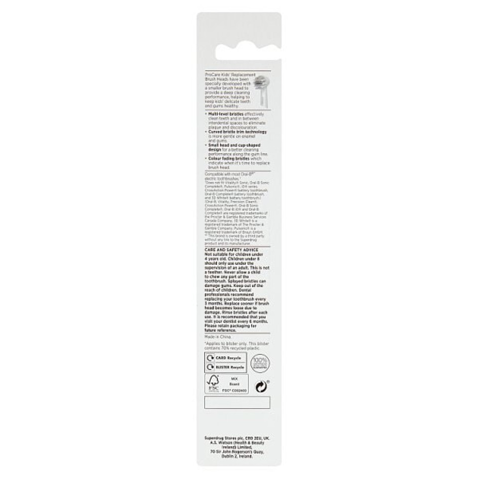 Procare Kids Replacement Electric Toothbrush Heads X2
