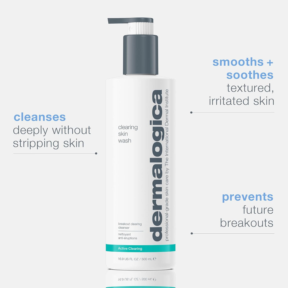 Dermalogica Clearing Skin Wash - Anti-Aging Acne Face Wash - Natural Breakout Clearing Foam With Salicylic Acid And Tea Tree Oil