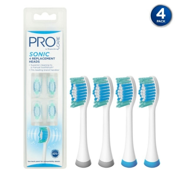 Procare Sonic Replacement Toothbrush Heads X4