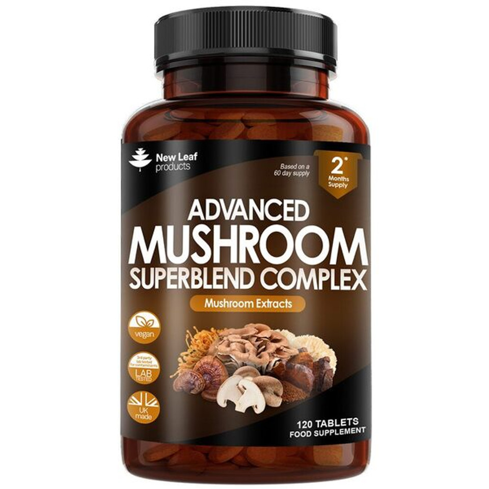 New Leaf Mushroom Complex 1800Mg - 120 High Strength Tablets