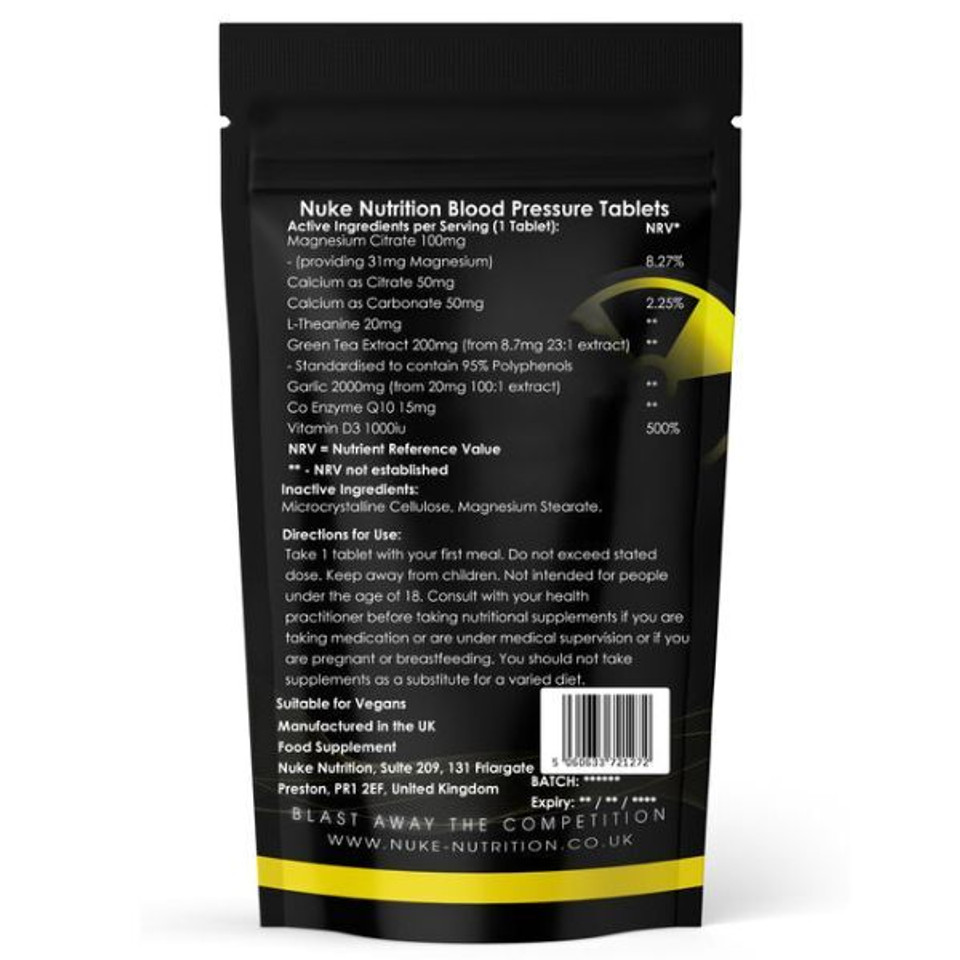 Nuke Nutrition Blood Pressure Regulator Tablets - 180Ct