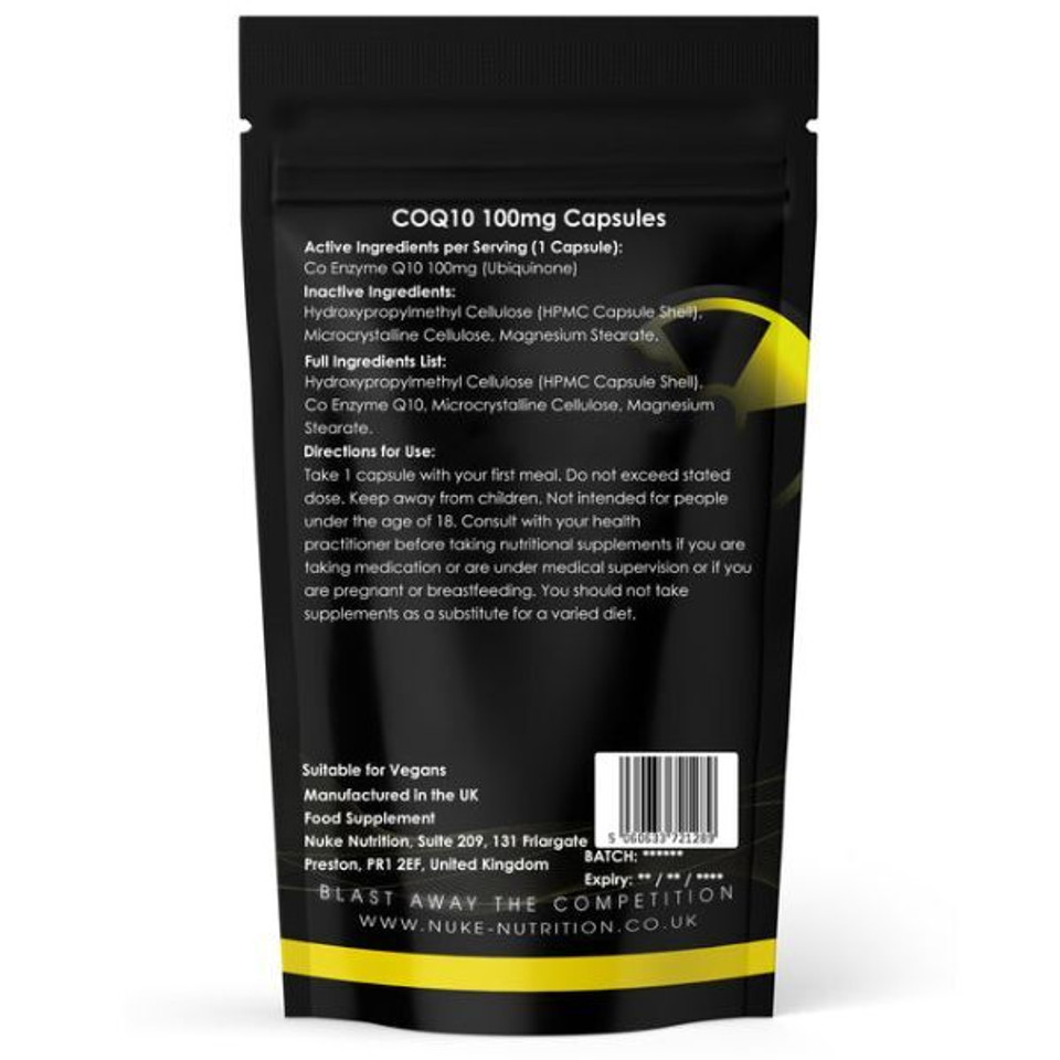 Nuke Nutrition Co Enzyme Q10 Capsules 100Mg - 60Ct