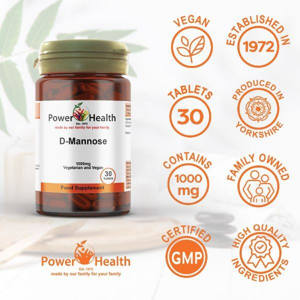Power Health D-Mannose 1000Mg Vegan/Veg Cystitis And Uti 30S