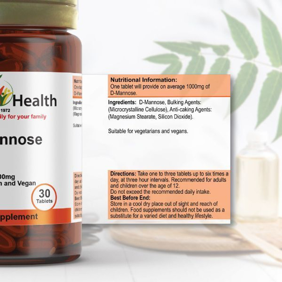Power Health D-Mannose 1000Mg Vegan/Veg Cystitis And Uti 30S
