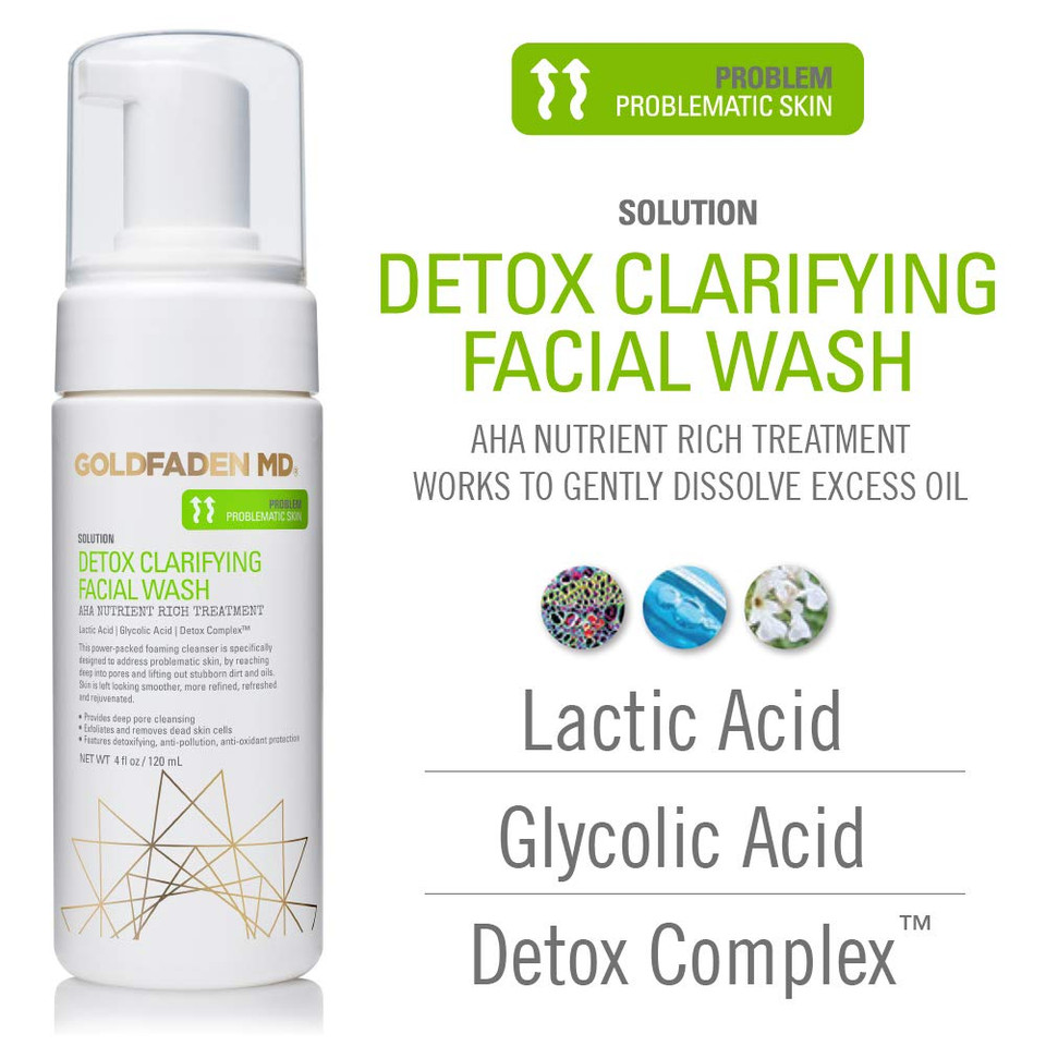 Goldfaden Md Detox Clarifying Facial Foaming Aha Cleanser | Purifying W/Glycolic Acid, Lactic Acid & Our Detox Complextm
