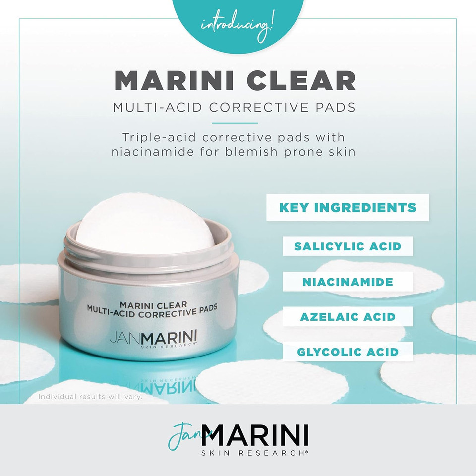 Jan Marini Skin Research Marini Clear Multi-Acid Corrective Pads, 30 Ct
