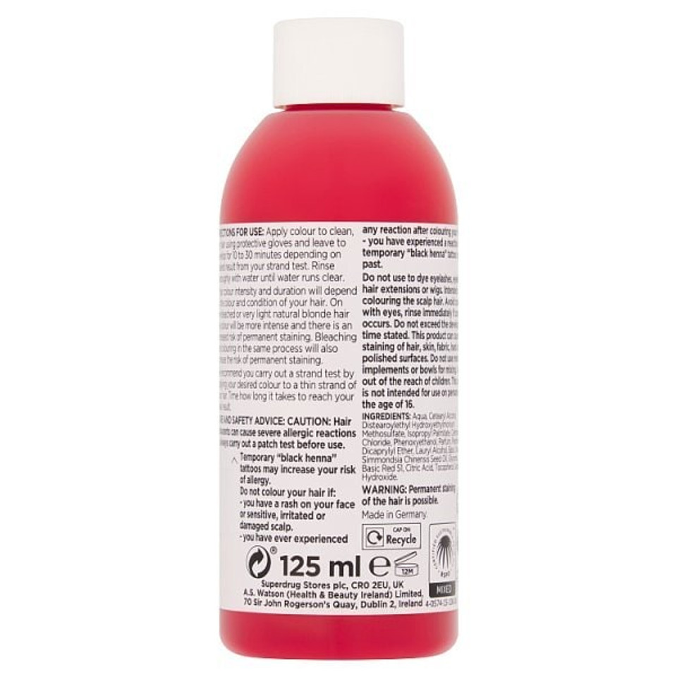 Pick & Mix Hair Dye Semi Permanent Red 125 Ml
