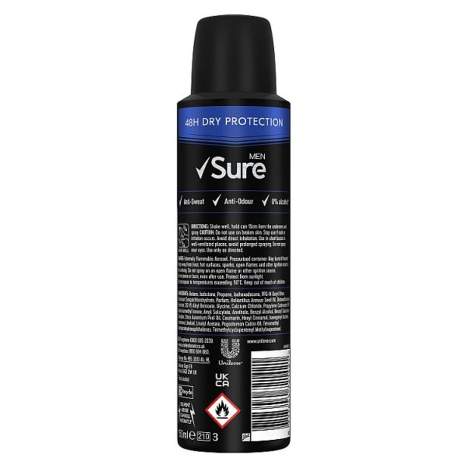 Sure Men Inv Ice Fresh Antiperspirant Deodorant 150Ml