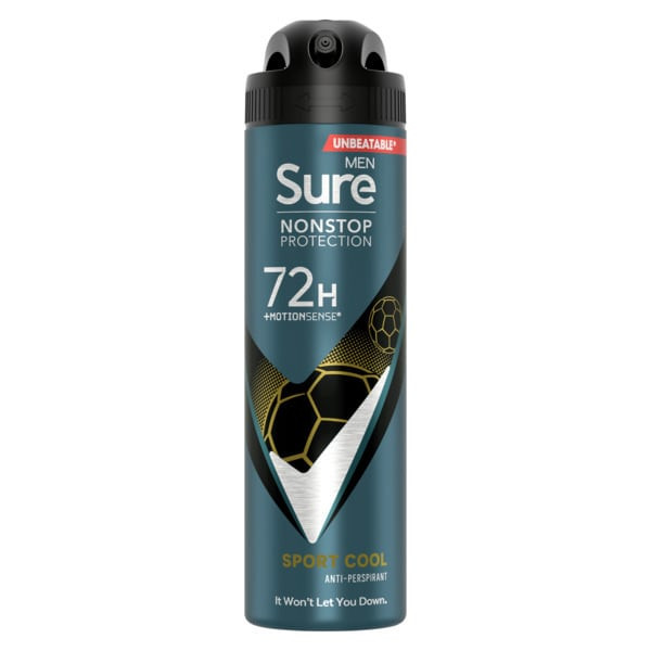 Sure Men Antiperspirant Deo Aerosol Nonstop Sport Cool 150Ml