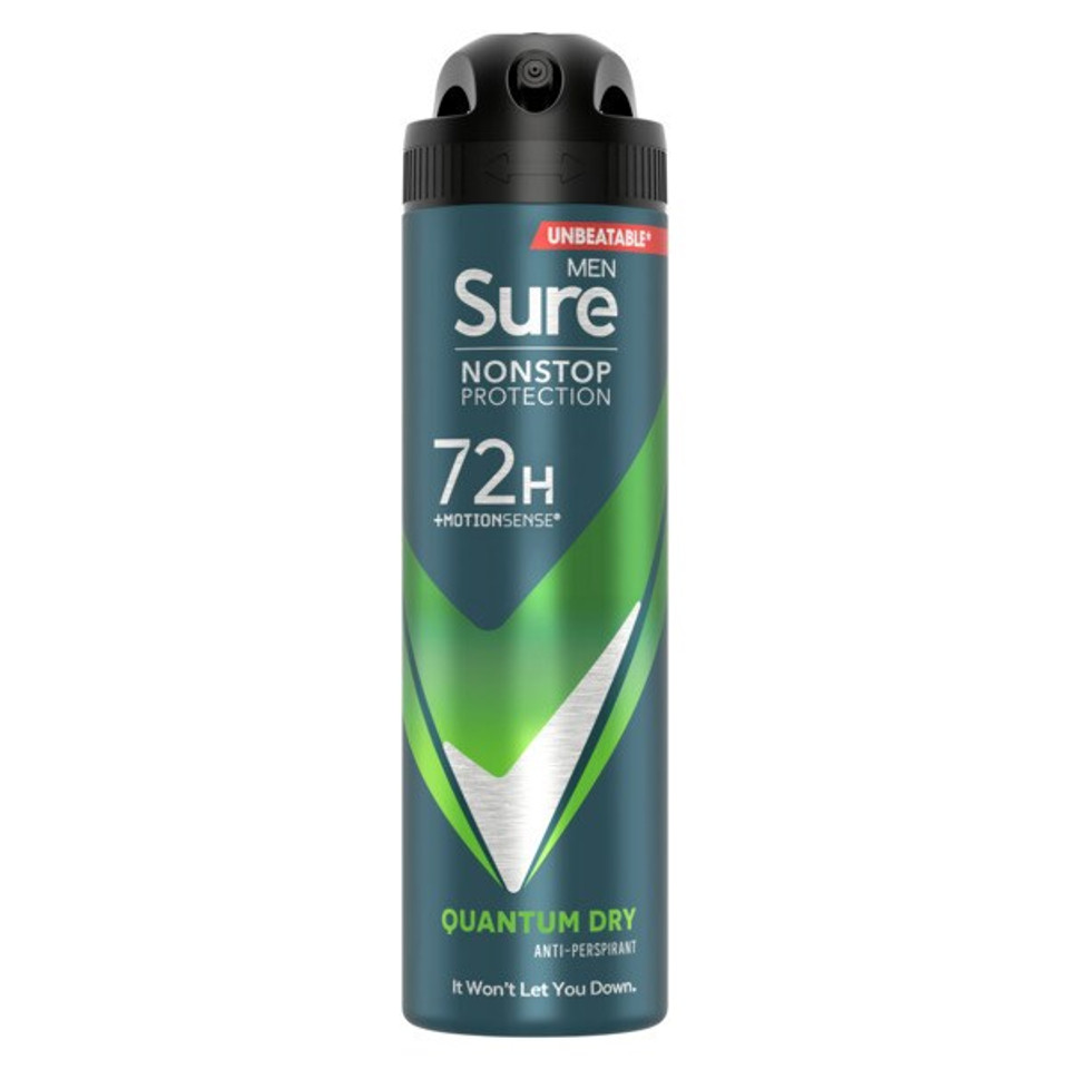 Sure Men Antiperspirant Deo Aerosol Nonstop Quantum 150Ml