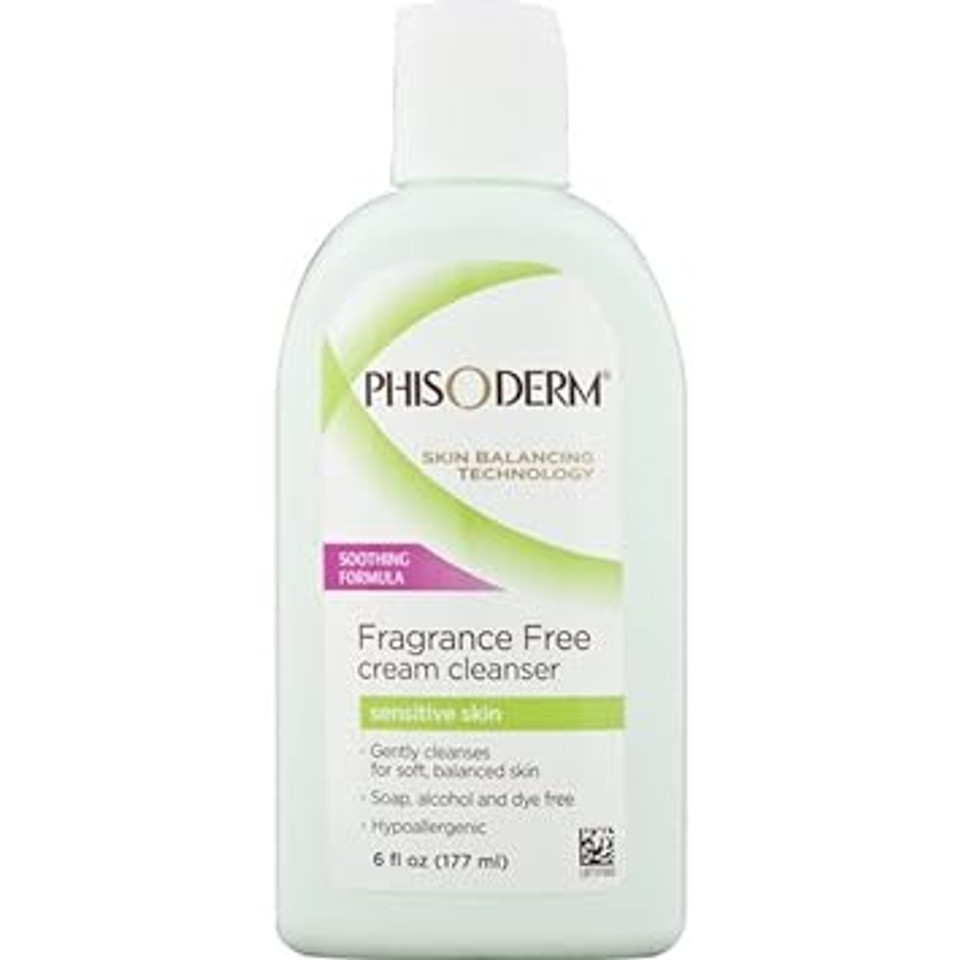 Phisoderm Fragrance Free Cream Cleanser For Sensitive Skin 6 oz (Packs of 2)