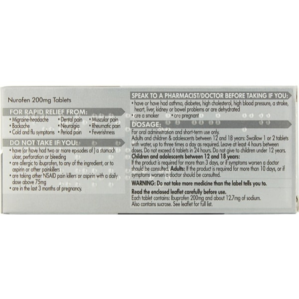 Nurofen Targeted Pain Relief Ibuprofen 200Mg Tablets 12S