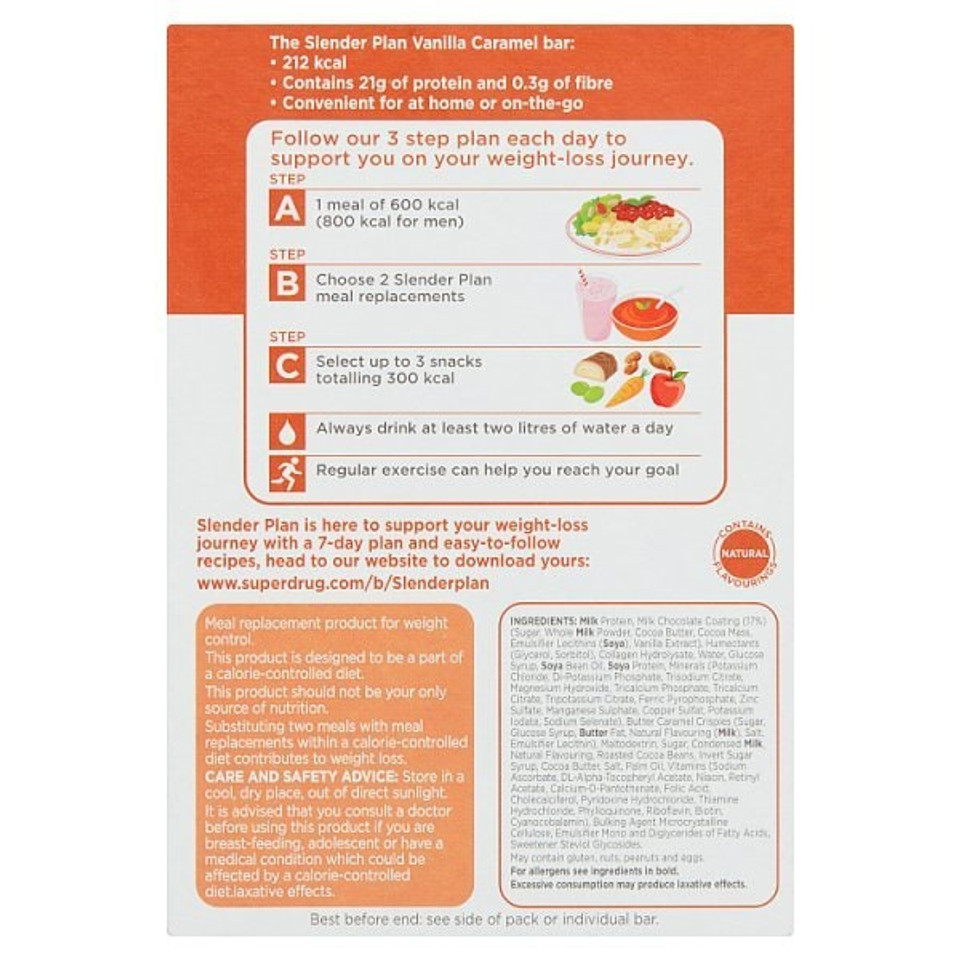 Slenderplan Vanilla Caramel Meal Replacement Bar